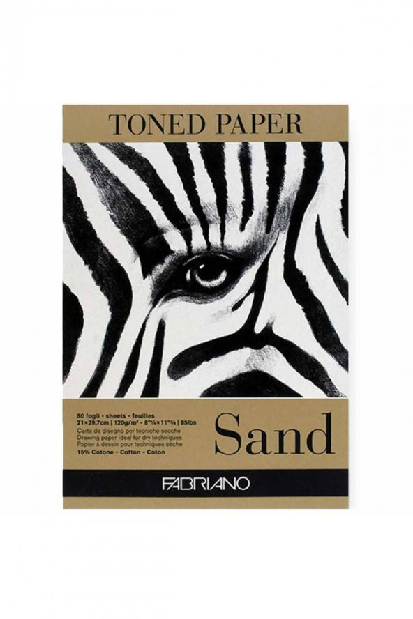 Fabriano Toned Paper Sand Eskiz ve Çizim Blok 120gr 50 Sayfa Kum Rengi A4 (21x29,7cm)