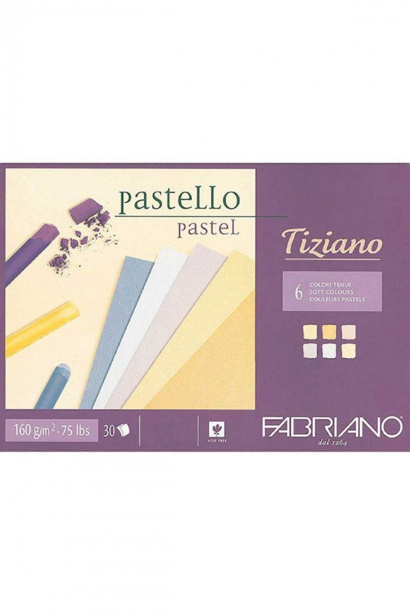 Fabriano Tiziano 160gr Soft Colour (Pastel Renk) Blok 30 Sayfa A4 (21x29.7cm)