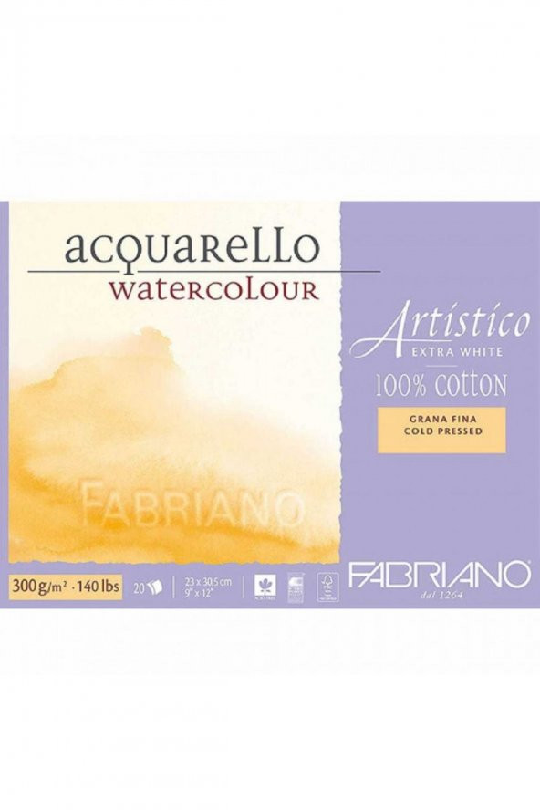 Fabriano Artistico Extra White Cold Pressed 300gr Sulu Boya Blok 20 Sayfa 23x30.5cm