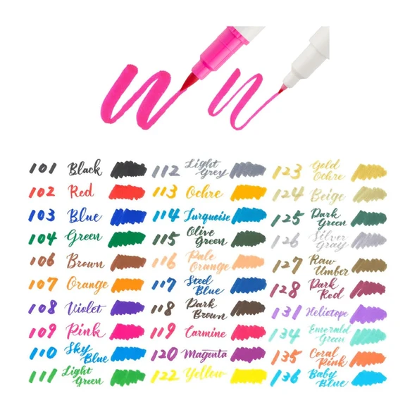 Pentel Arts Brush Sign Pen Twin 24'lü Fırça Uçlu Kalem Set / SESW30C-24 - 3