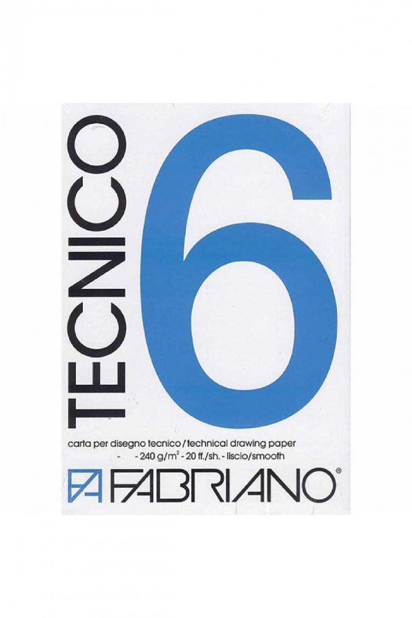 Fabriano Tecnico 6 Rough 220gr Teknik Çizim Blok 20 Sayfa 50x70cm (1 Kenarı Yapışkanlı)