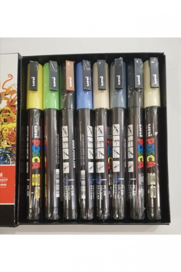 Uni Posca Unı Posca Pc-3m 8'li Set