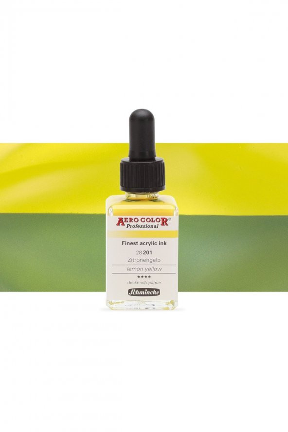 Schmincke Aero Color Professional Finest Akrilik ink. 28ml Lemon Yellow 201
