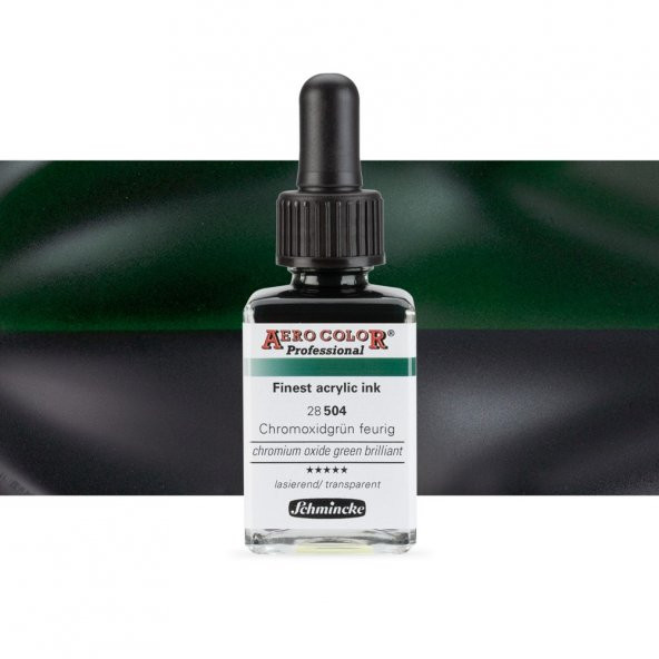 Schmincke Aero Color Professional Finest Akrilik ink. 28ml Chr. Oxide Green Brilliant 504