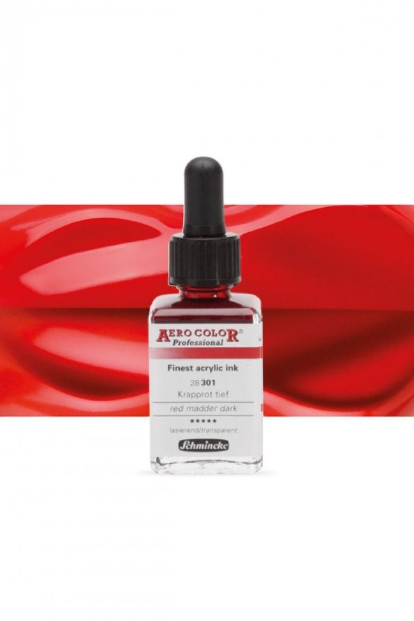Schmincke Aero Color Professional Finest Akrilik ink. 28ml Red Madder Dark 301