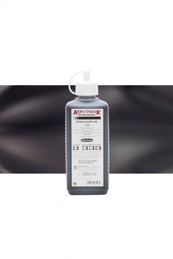 Schmincke Aero Color Professional Finest Akrilik ink. 250ml Neutral Grey 701