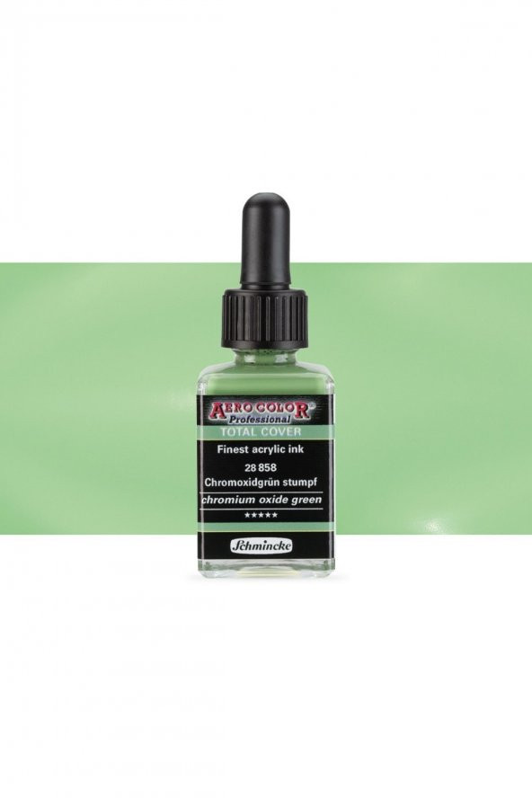 Schmincke Aero Color Pr. Akrilik ink. Total Cover 28ml Opaque Chromium Oxide Green 858