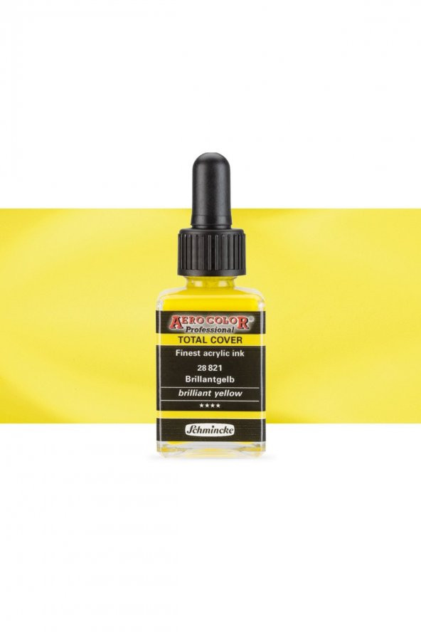 Schmincke Aero Color Pr. Akrilik ink. Total Cover 28ml Opaque Brilliant Yellow 821