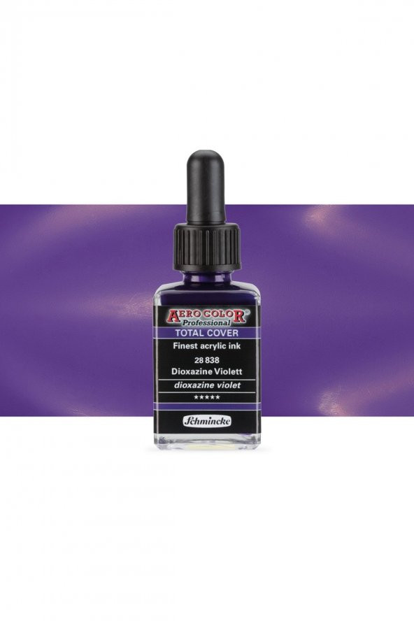 Schmincke Aero Color Pr. Akrilik ink. Total Cover 28ml Opaque Dioxazine Violet 838