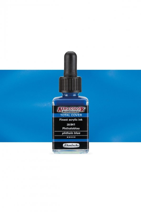 Schmincke Aero Color Pr. Akrilik ink. Total Cover 28ml Opaque Phthalo Blue 841