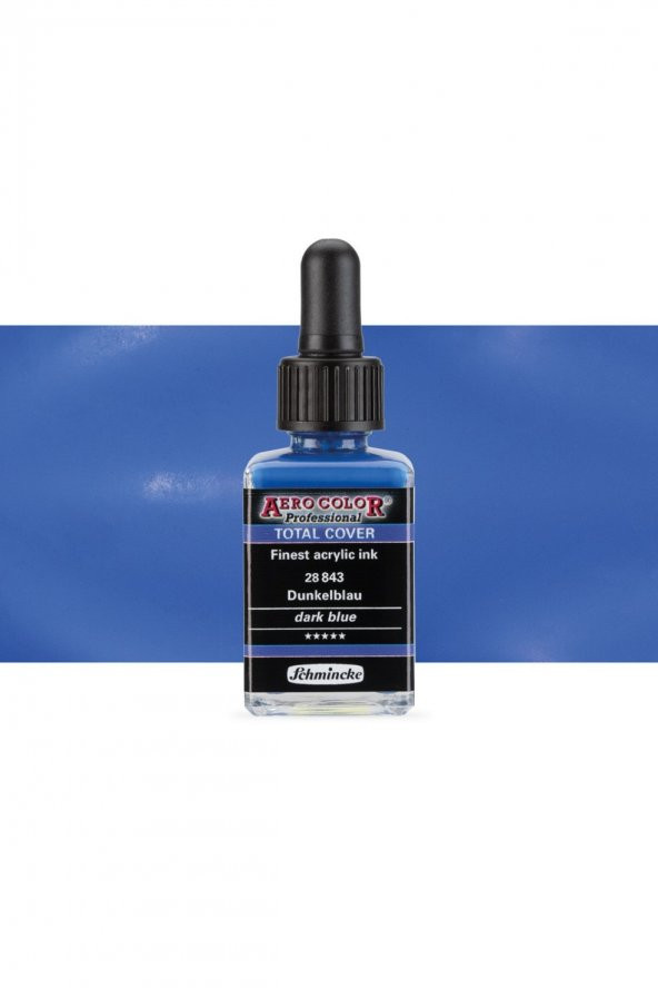 Schmincke Aero Color Pr. Akrilik ink. Total Cover 28ml Opaque Dark Blue 843