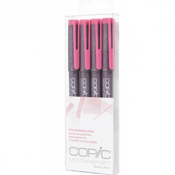 Copic Multiliner Pink Set (0,05, 0,1, 0,3, 0,5)