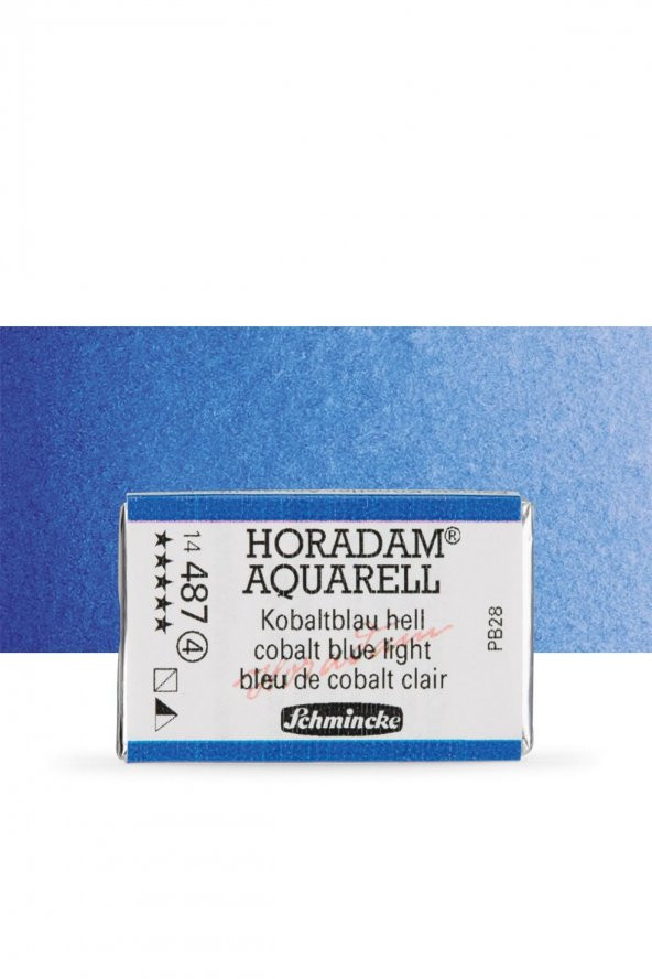 Schmincke Horadam Aquarell Tam Tablet Sulu Boya Cobalt Blue Light 487 S.4