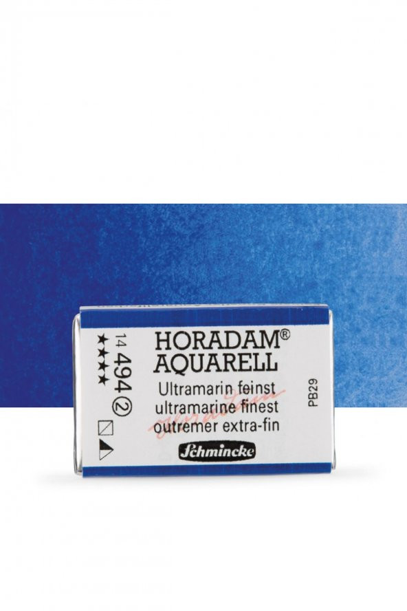 Schmincke Horadam Aquarell Tam Tablet Sulu Boya Ultramarine Finest 494 S.2