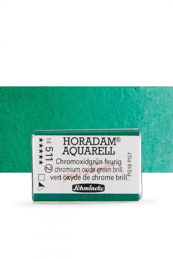 Schmincke Horadam Aquarell Tam Tablet Sulu Boya Chr. Oxide Green Bril. 511 S.2
