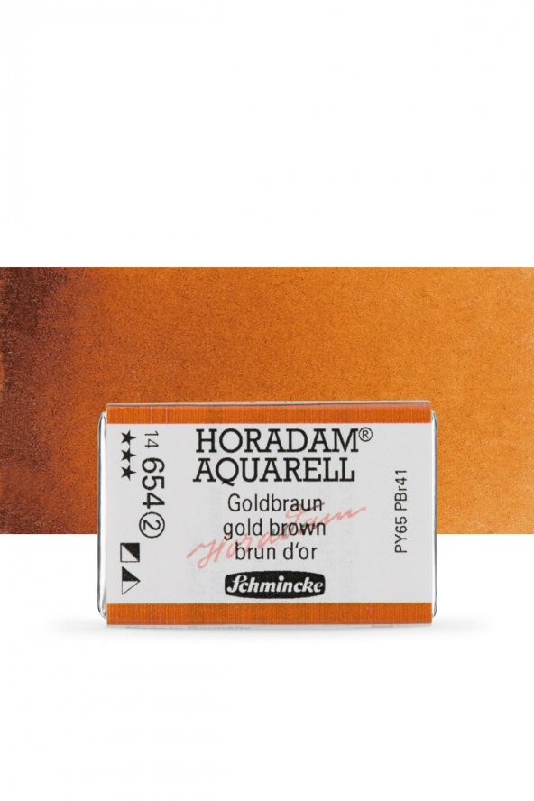 Schmincke Horadam Aquarell Tam Tablet Sulu Boya Gold Brown 654 S.2 - 1