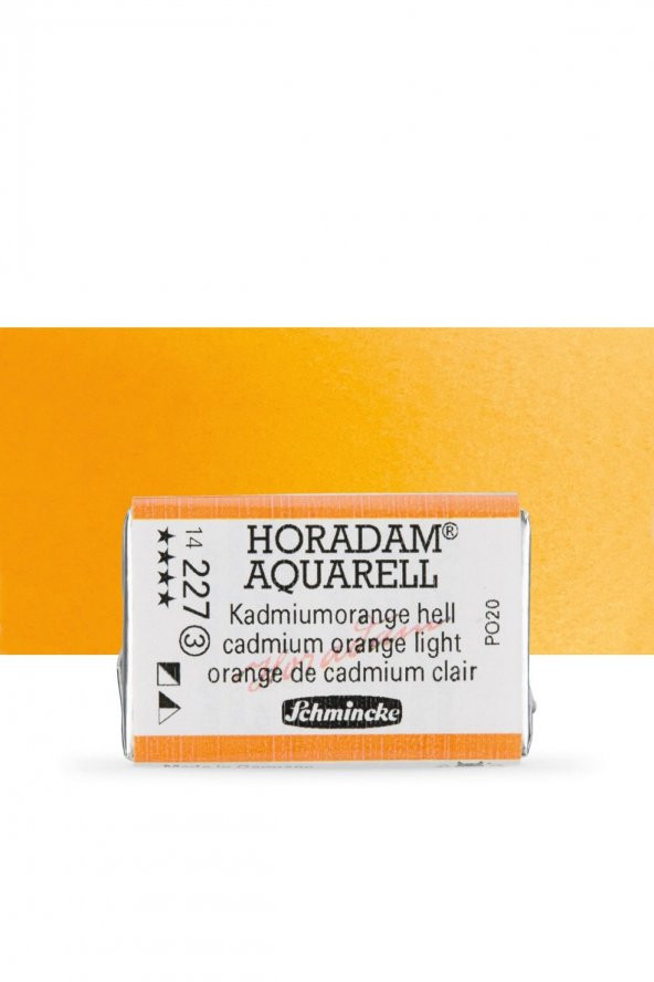 Schmincke Horadam Aquarell Tam Tablet Sulu Boya Cadmium Orange Light 227 S.3
