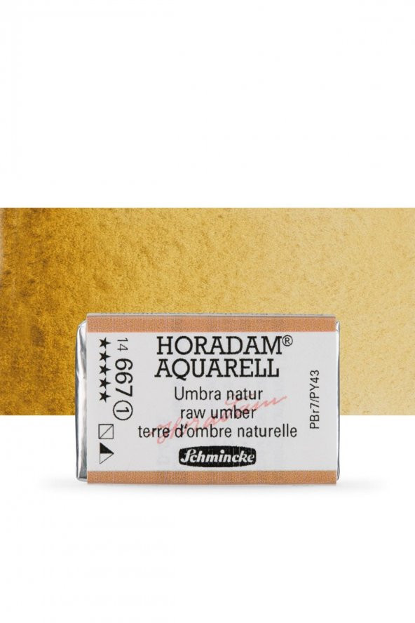 Schmincke Horadam Aquarell Tam Tablet Sulu Boya Raw Umber 667 S.1