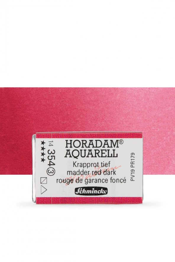 Schmincke Horadam Aquarell Tam Tablet Sulu Boya Madder Red Dark 354 S.3