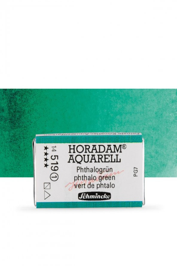 Schmincke Horadam Aquarell Tam Tablet Sulu Boya Phthalo Green 519 S.1