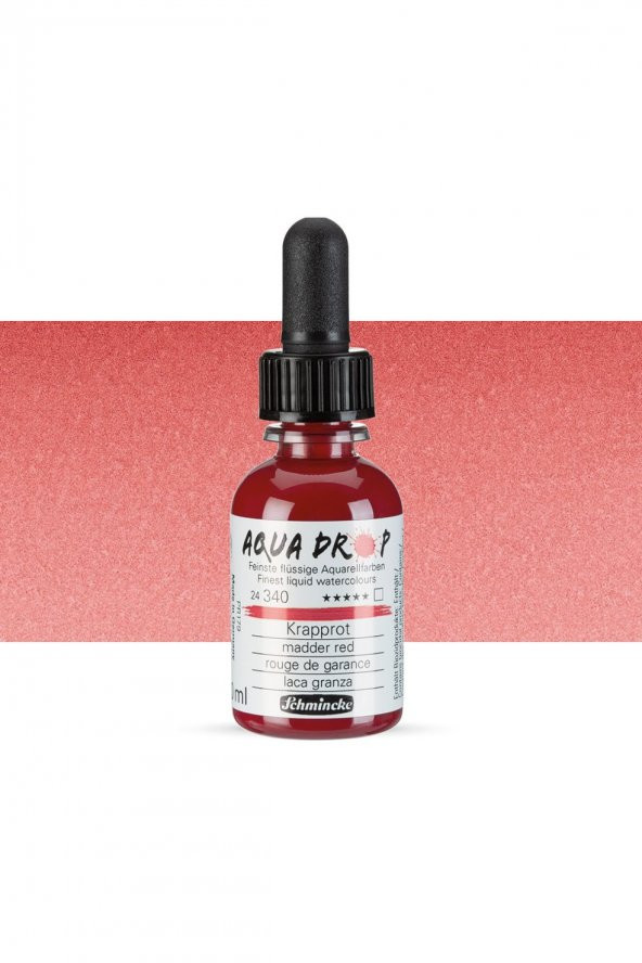 Schmincke Aqua Drop Sıvı Sulu Boya 30ml Madder Red 340 - 1