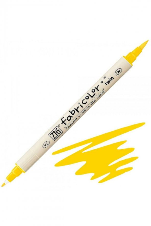 Zig Fabricolor Marker Twin Kumaş Kalemi Yellow 050 - 1