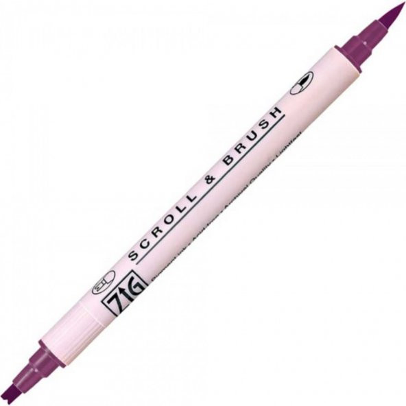 Zig Scroll & Brush Pen Çift Çizgi Kaligrafi Kalemi Aubergine 801
