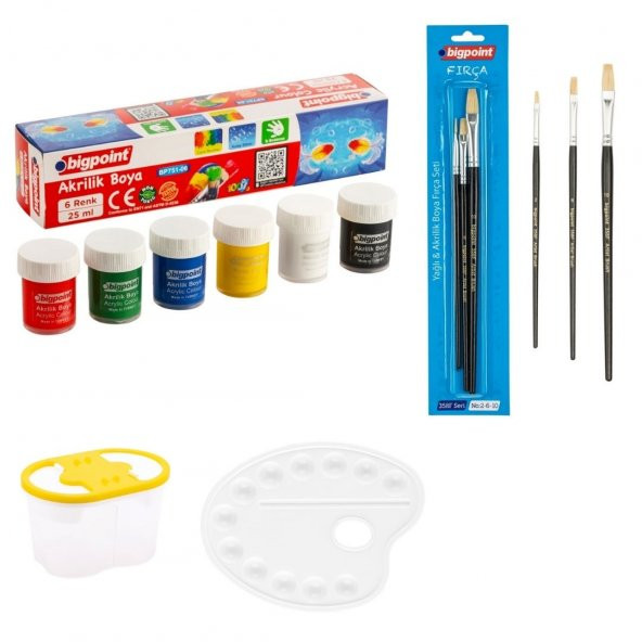 Bigpoint Akrilik Boya 6 Renk x 25 ml İlk Okul Başlangıç Seti