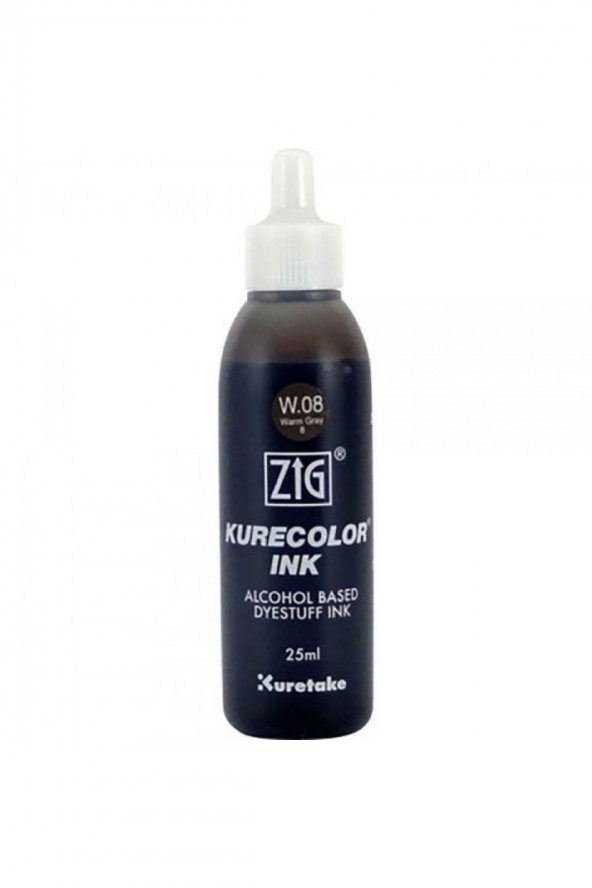 Zig Kurecolor Refill Ink Mürekkep 25ml W08 Warm Gray 8