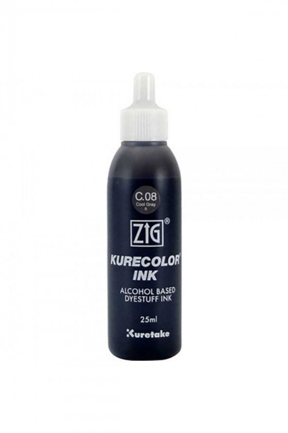 Zig Kurecolor Refill Ink Mürekkep 25ml C08 Cool Gray 8