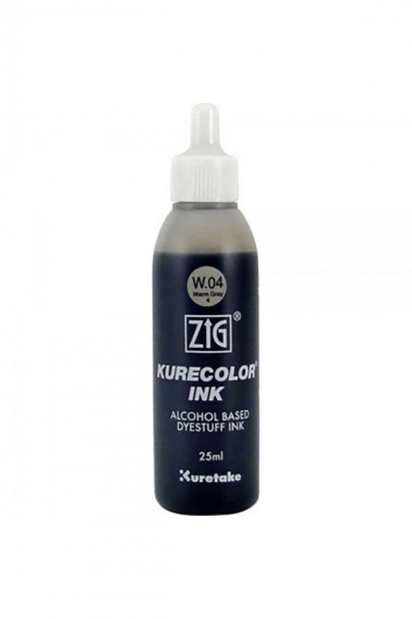 Zig Kurecolor Refill Ink Mürekkep 25ml W04 Warm Gray 4