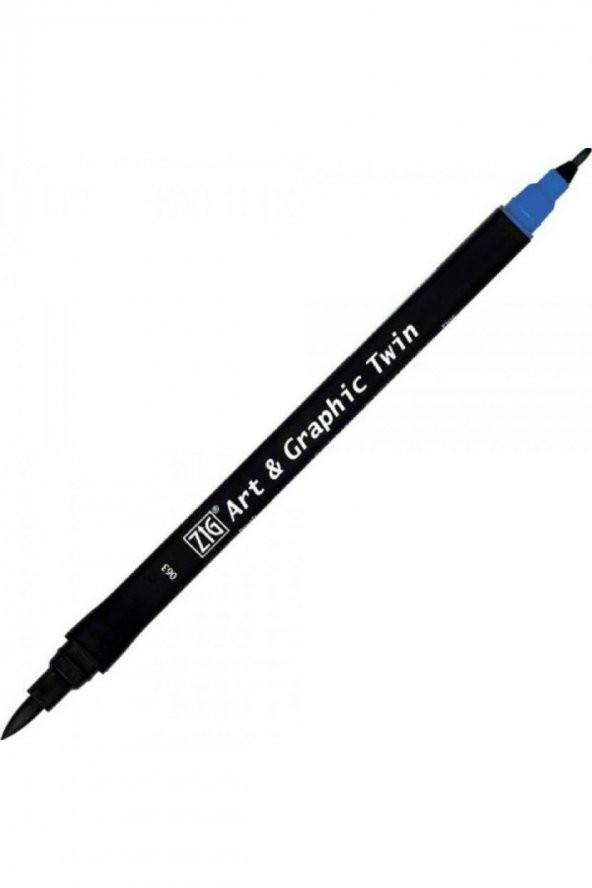 Zig Art & Graphic Twin TUT-80 Fırça Uçlu Marker Dull Blue 063