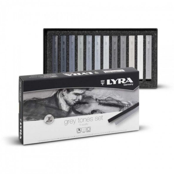 LYRA Polycrayons Soft Toz Pastel Boya Grey Tones 12'li Set (Gri Tonlar) - 2