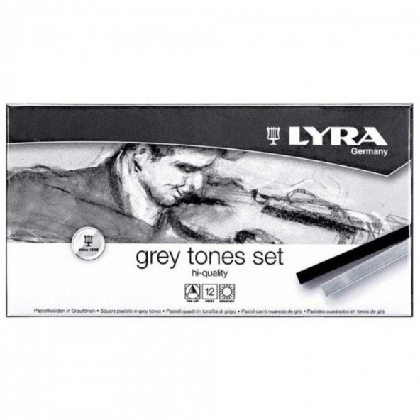 LYRA Polycrayons Soft Toz Pastel Boya Grey Tones 12'li Set (Gri Tonlar) - 1