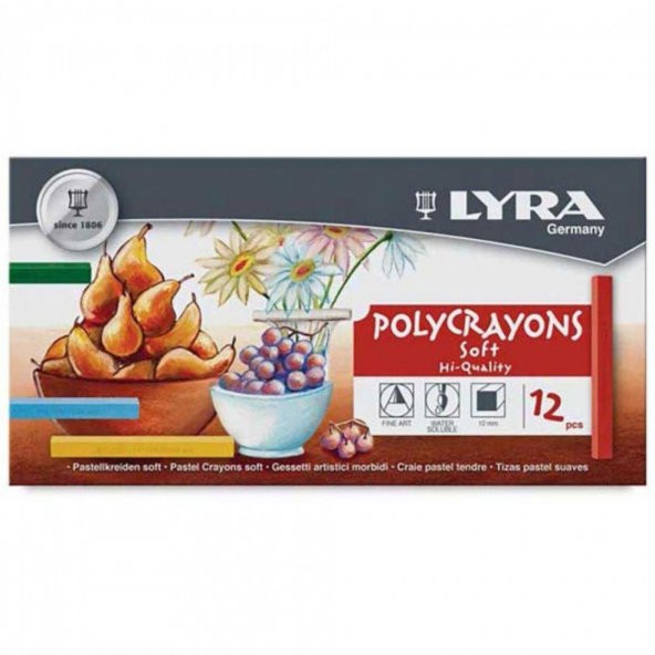 LYRA Polycrayons Soft Toz Pastel Boya 12'li Set - 1