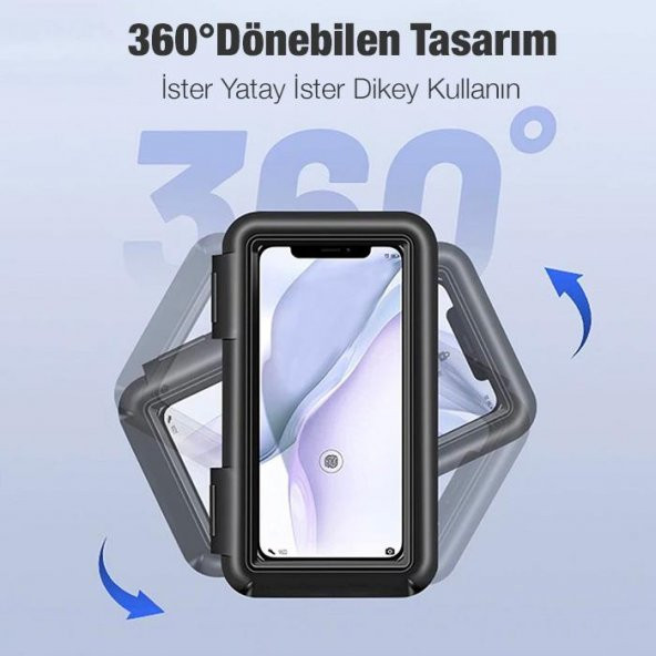 Coofbe Su Geçirmez Full Koruma Aynaya Takılan Motosiklet Telefon Tutucu Dikiz Aynası Motosiklet Tutucu - 5