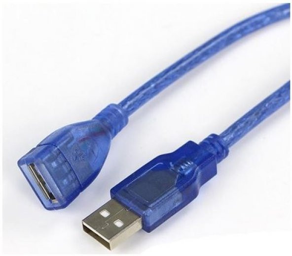 USB Uzatma Kablosu Dişi Erkek Örgü Kablo Mavi 30 cm ürün görseli