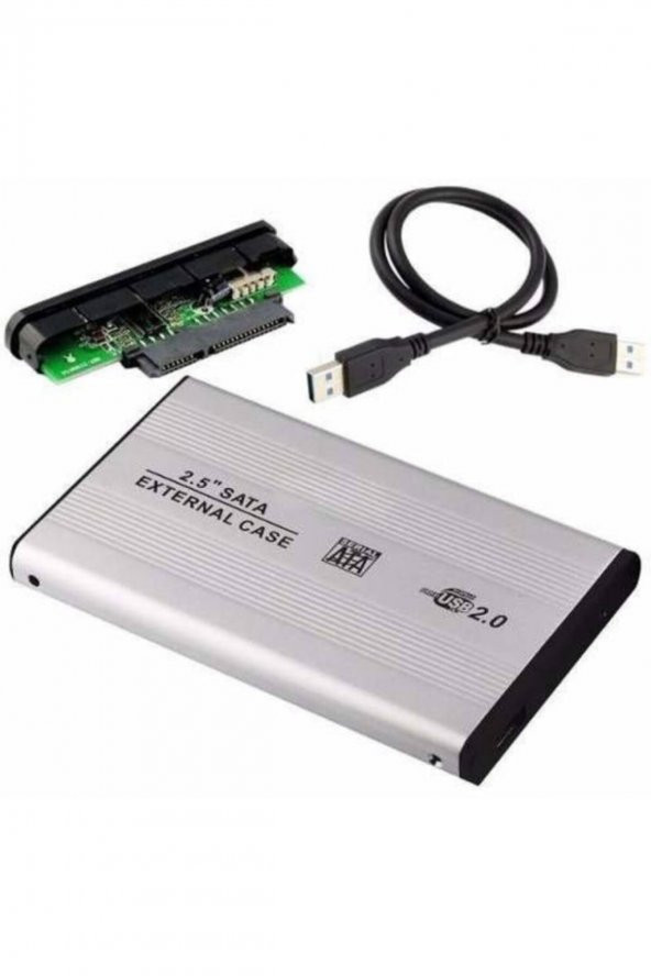 2.5 Inç Sata Harddisk Kutusu - Sata Hdd Hard Disk Kutu Gri - Kılıflı - 2