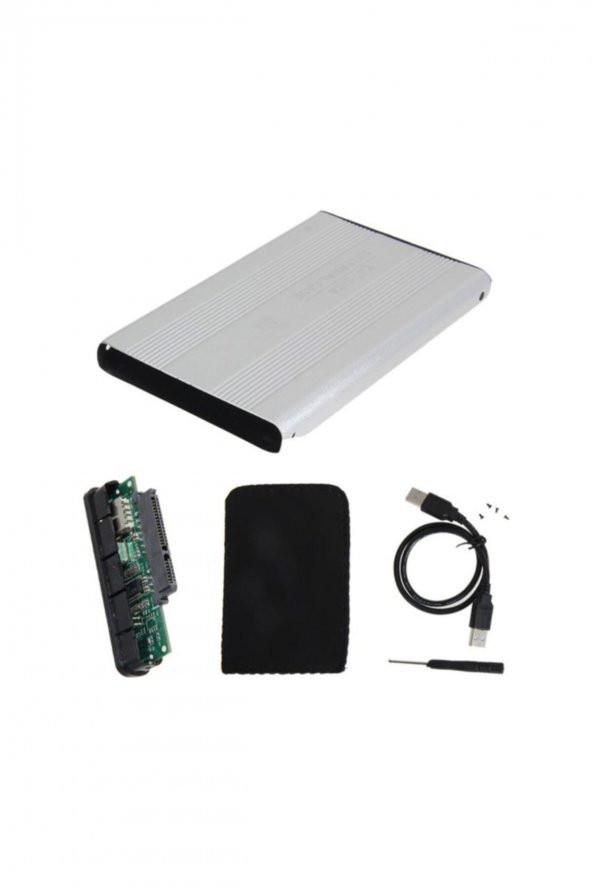 2.5 Inç Sata Harddisk Kutusu - Sata Hdd Hard Disk Kutu Gri - Kılıflı - 3