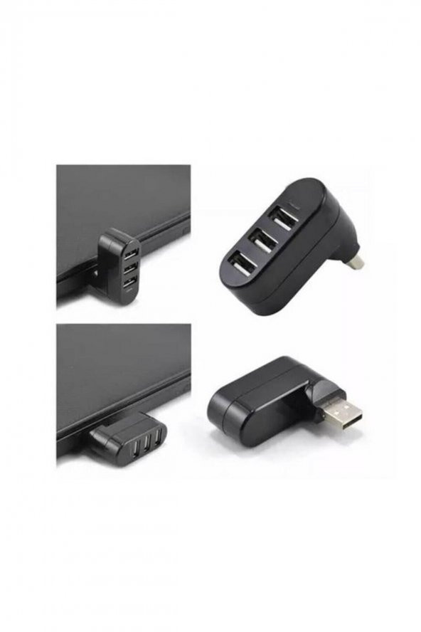 3 Port 360 Dirsek Usb Hub Çoklayıcı Usb 2.0 ürün görseli
