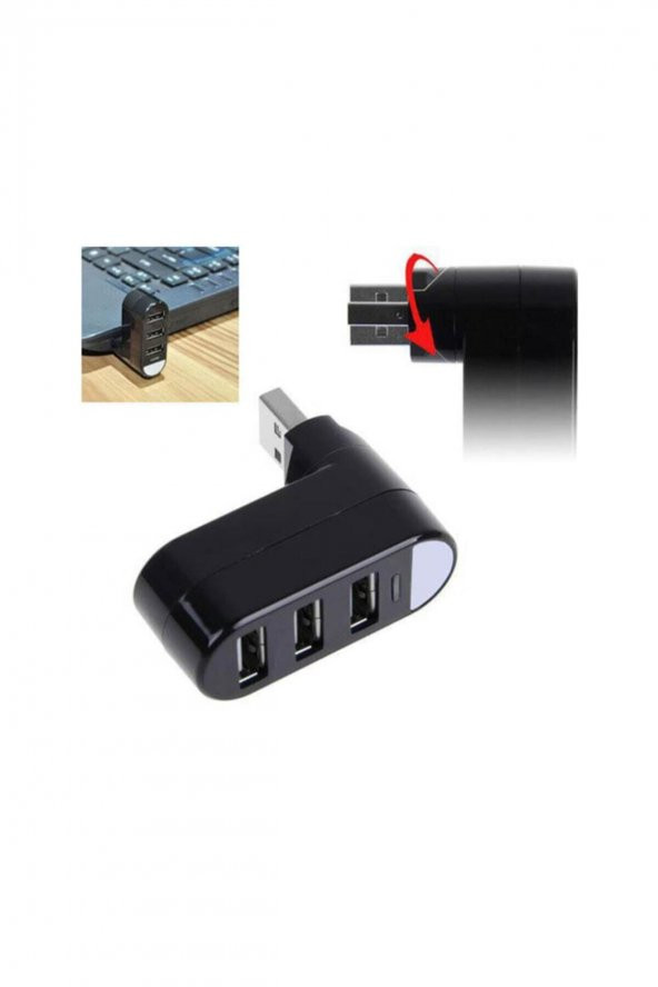 3 Port 360 Dirsek Usb Hub Çoklayıcı Usb 2.0 - Resim 2
