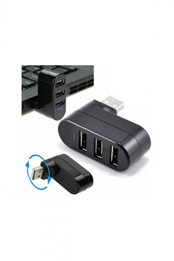 3 Port 360 Dirsek Usb Hub Çoklayıcı Usb 2.0 - Resim 3