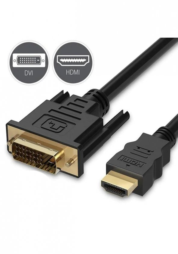 HDMI to DVI 24+1 Altın Uçlu Kablo 1.8 M