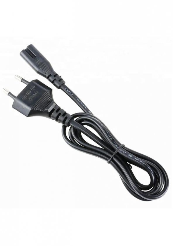Teyp Fiş - Notebook Adaptör Power Kablosu 2 Pin - 1.5 Metre - 2