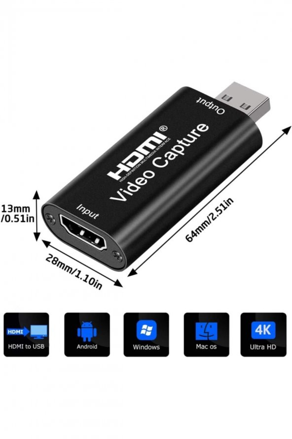 Hdmı 1080p Video Capture Kart Hdmi Çevirici Dönüştürücü Adaptör