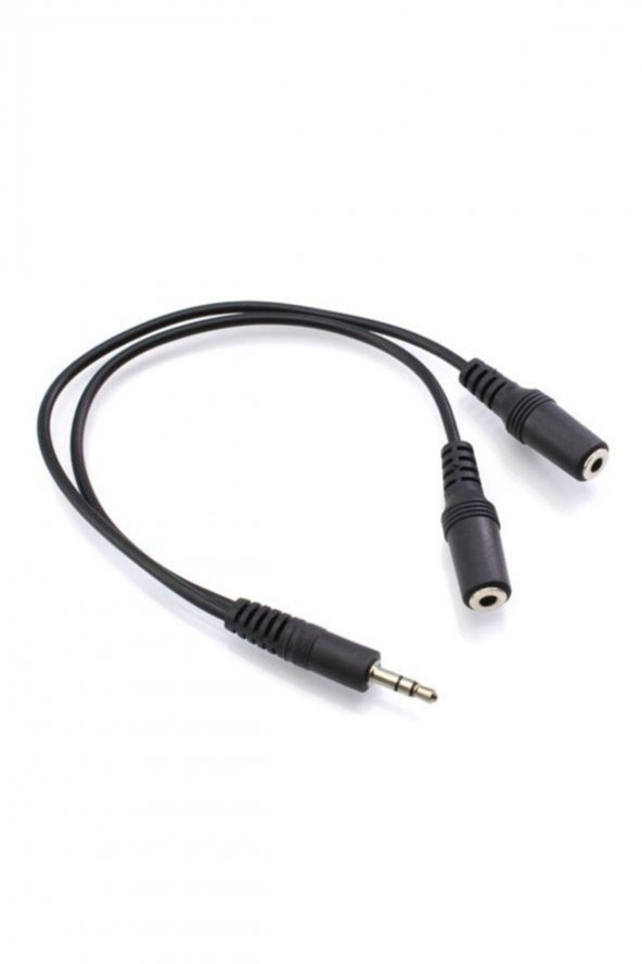 Kulaklık Çoklayıcı Kablo Siyah Renk 3.5mm Stereo Çoklayıcı - 2