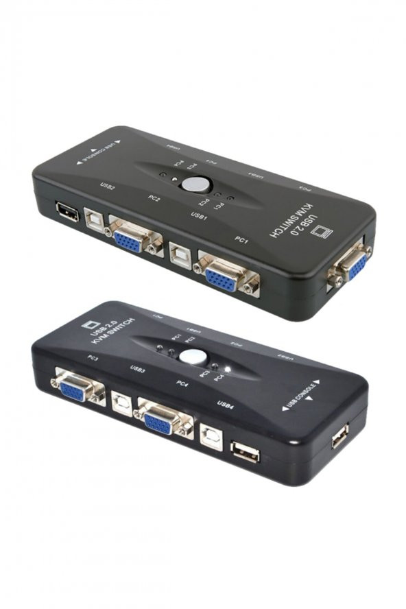 4 Port Usb Kvm Switch + 4 Adet Vga Kvm Kablo - 3