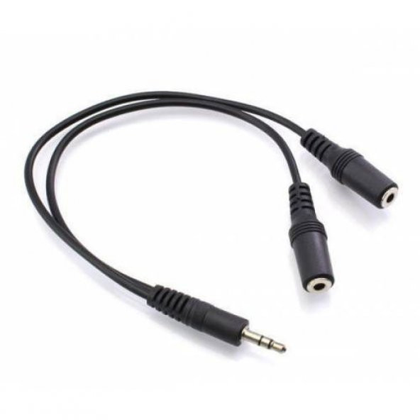 Kulaklık Çoğaltıcı Çoklayıcı 3.5 mm 1 Erkek 2 Dişi Stereo 15 cm Y Kablo