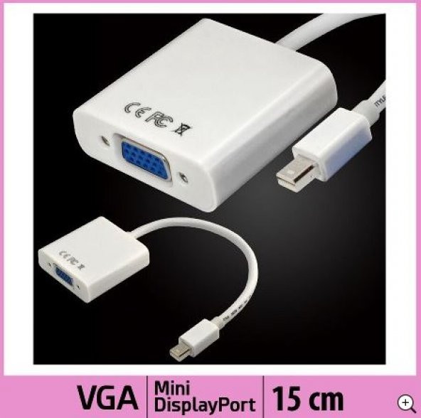 Mini Displayport To Vga Kablo Macbook Pro Air Monitör Çevirici