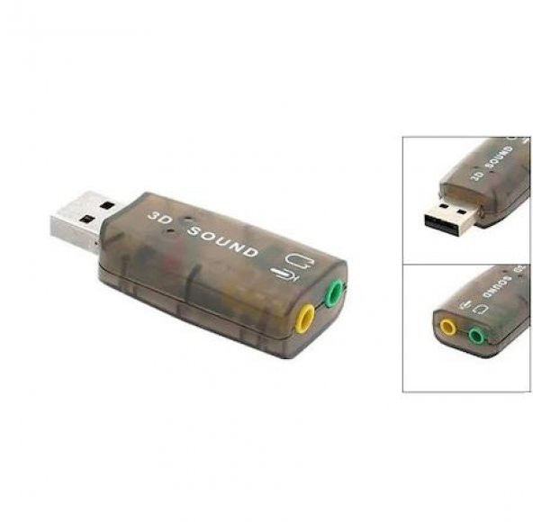 Kuvars Usb Ses Kartı 5.1 3D Sound Card - 2